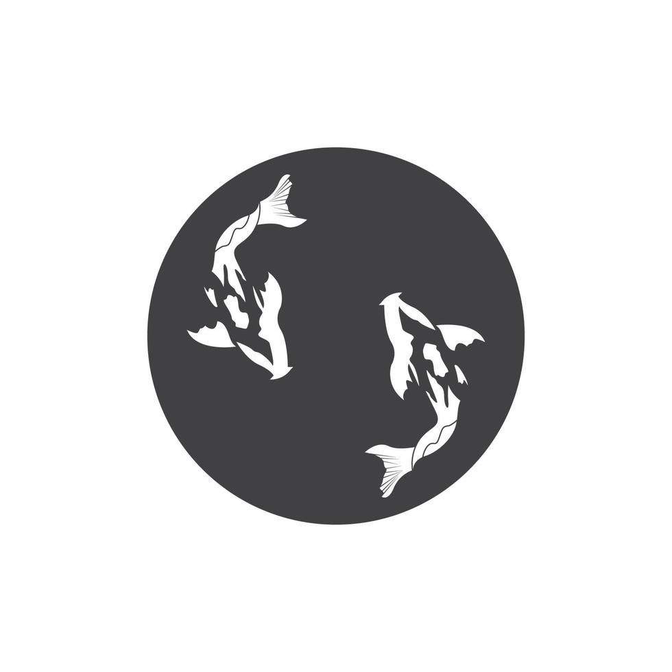 ilustração vetorial de logotipo de peixe koi vetor