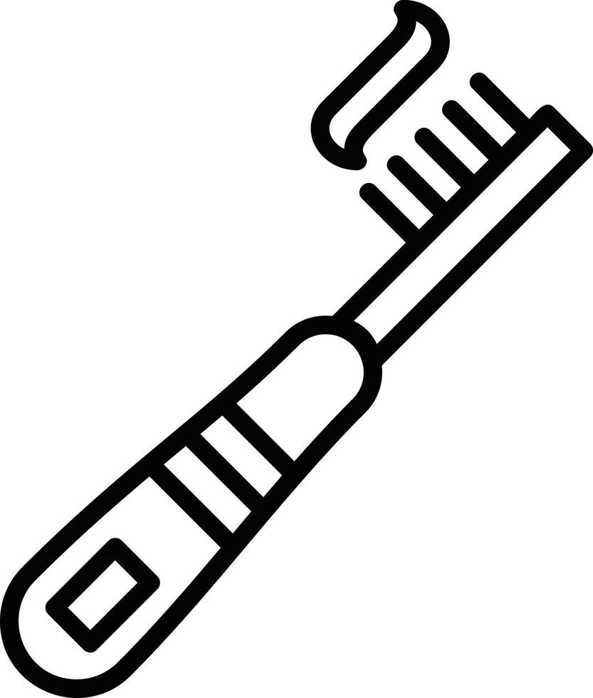 ícone de linha de escova de dentes vetor