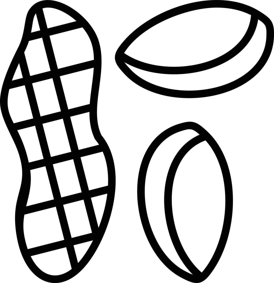 ícone de linha de amendoim vetor