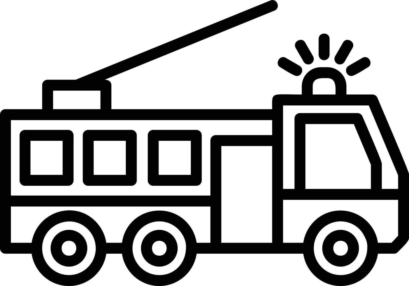 ícone de linha de caminhão de bombeiros vetor