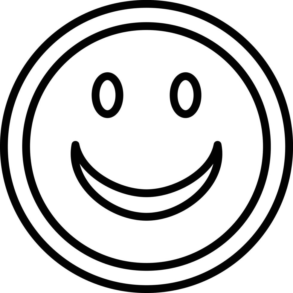 ícone de linha de sorriso vetor