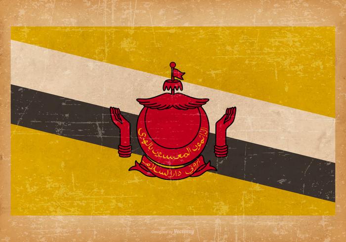 Bandeira, brunei, grunge, fundo vetor