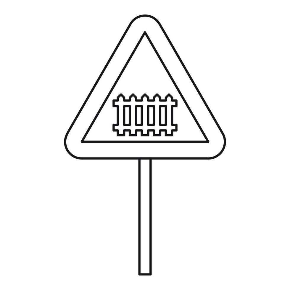ícone de sinal de estrada de aviso, estilo de estrutura de tópicos vetor
