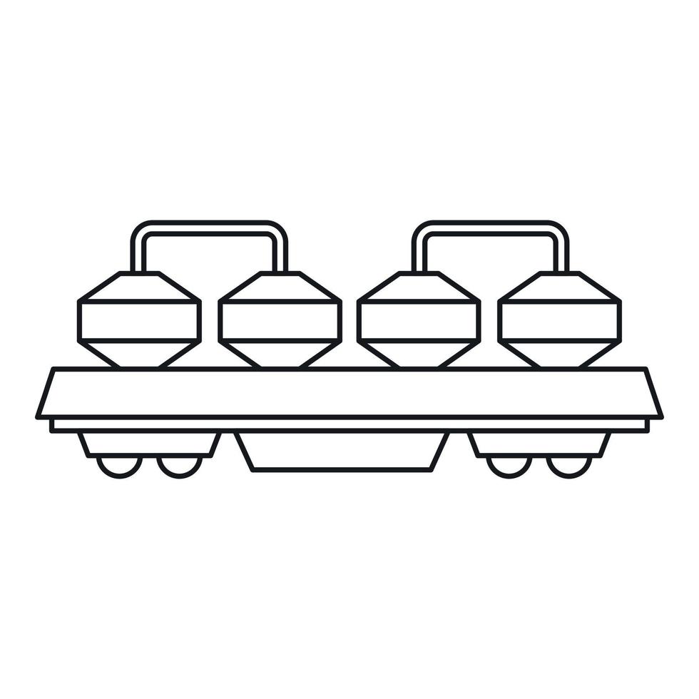 vagão ferroviário para ícone de cimento, estilo de estrutura de tópicos vetor