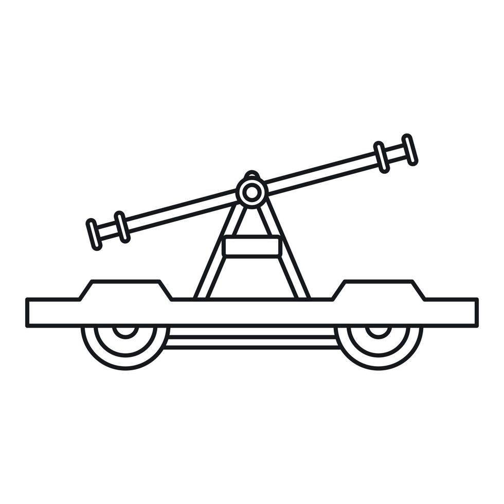 draisine ou ícone de carrinho de mão, estilo de estrutura de tópicos vetor