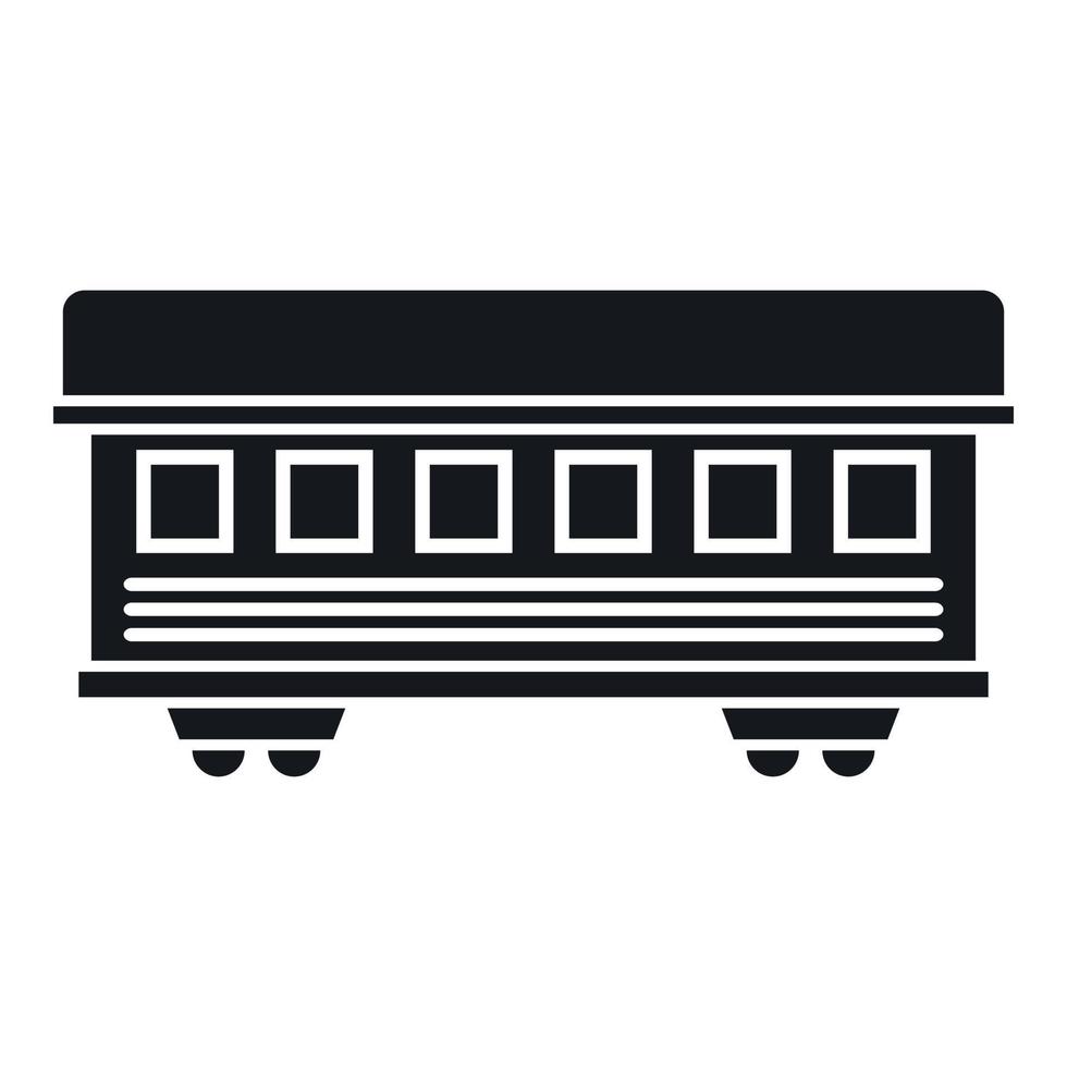 ícone do carro de trem de passageiros, estilo simples vetor
