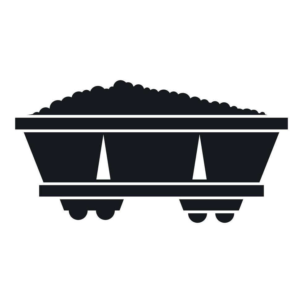 ícone do carrinho de carvão, estilo simples vetor