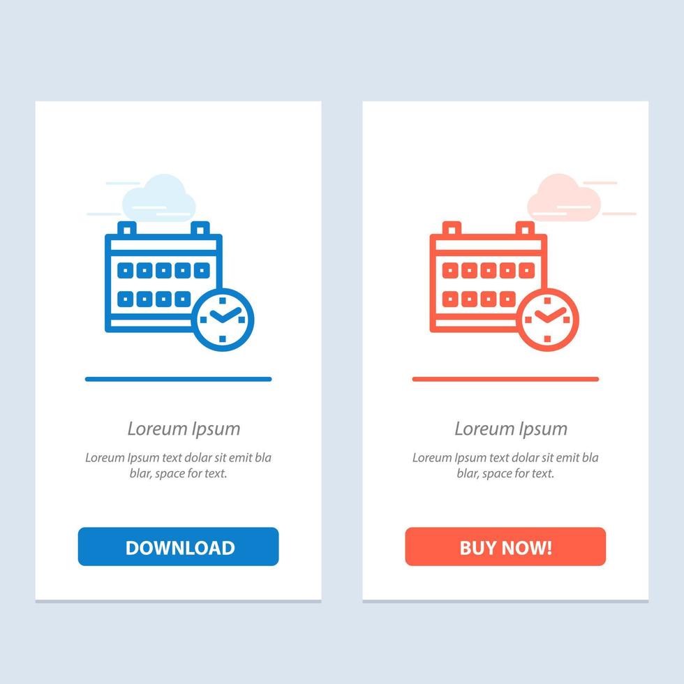 calendário dia data educação azul e vermelho baixe e compre agora modelo de cartão de widget da web vetor