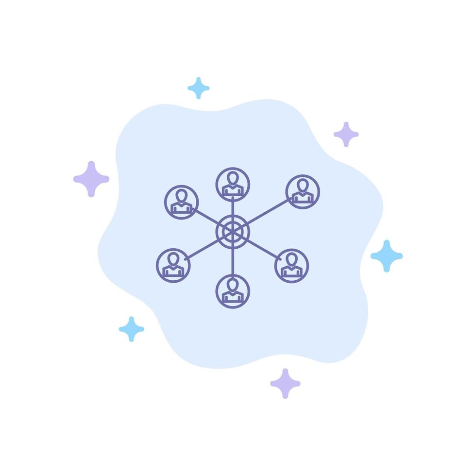 ícone azul do grupo social da internet wlan no fundo da nuvem abstrata vetor