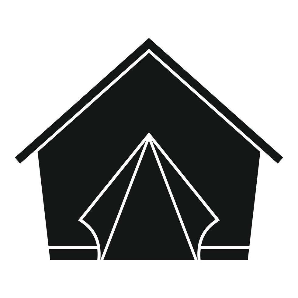 ícone da barraca dos refugiados, estilo simples vetor