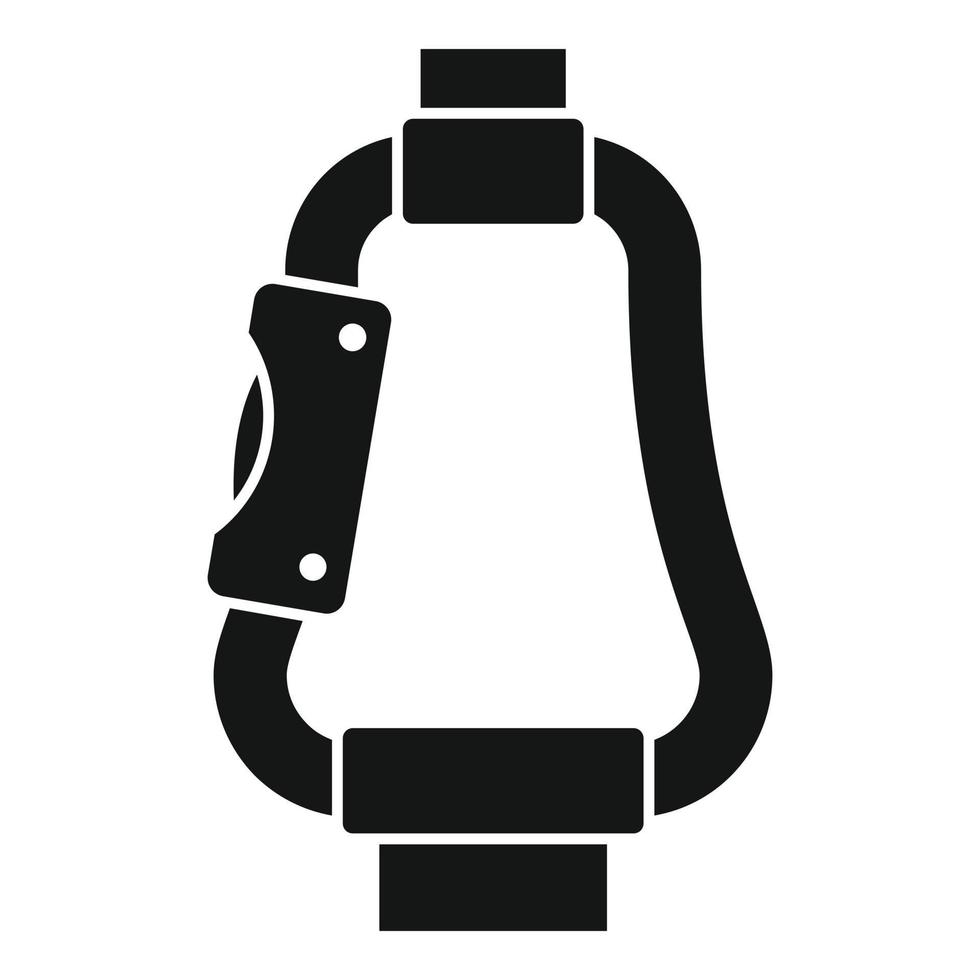 ícone de mosquetão de pára-quedismo, estilo simples vetor