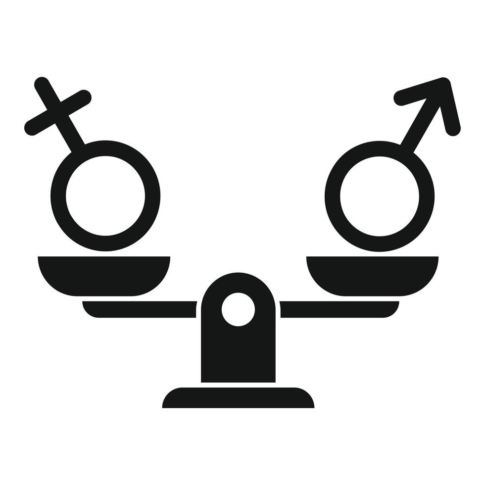 ícone de direitos iguais de gênero, estilo simples vetor