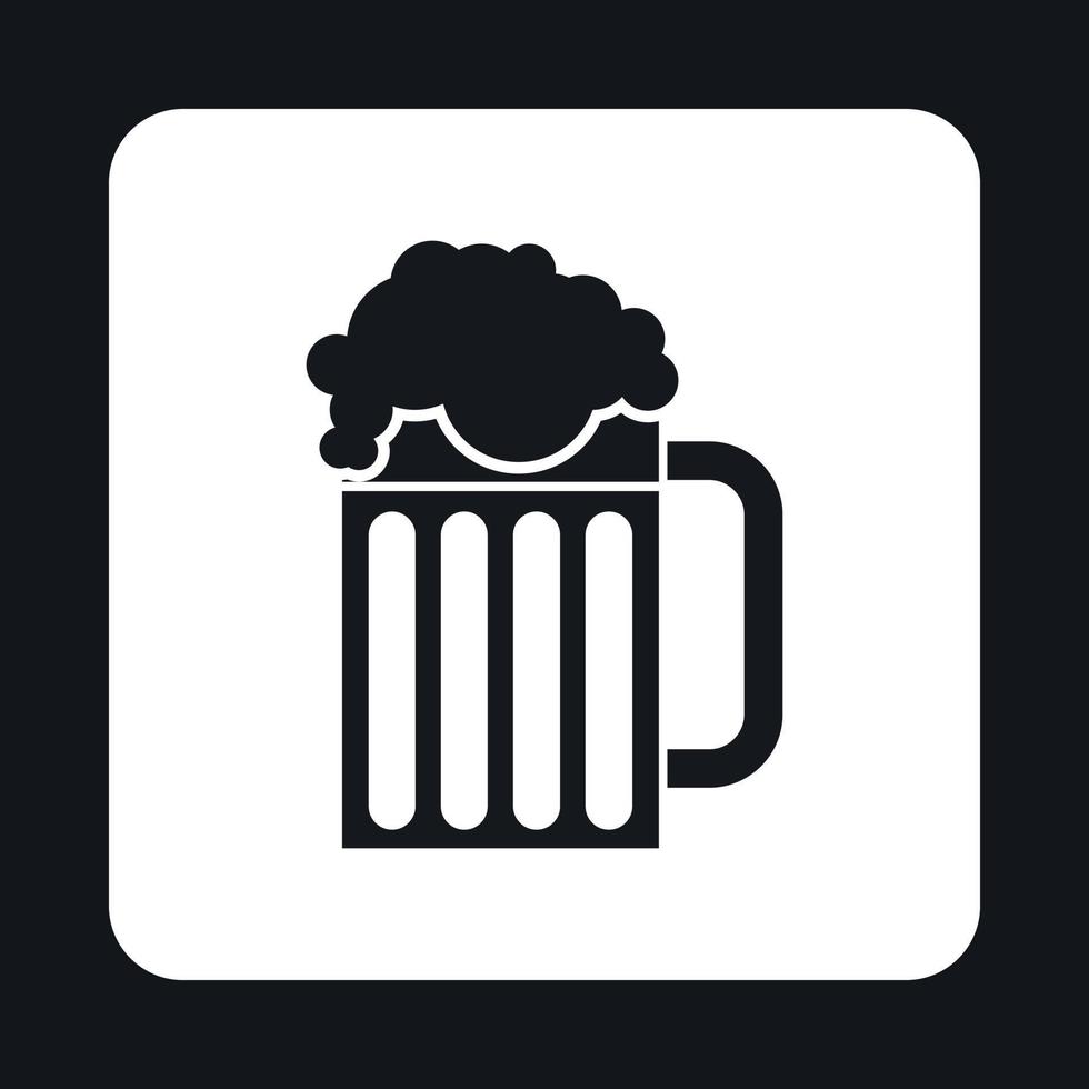 caneca de ícone de cerveja, estilo simples vetor