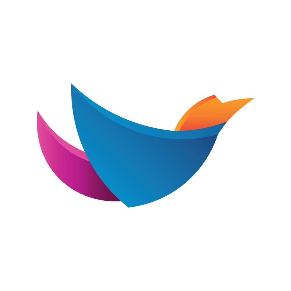 logotipo de pássaro moderno em cor gradiente, perfeito para nova inicialização e logotipo comercial da empresa vetor