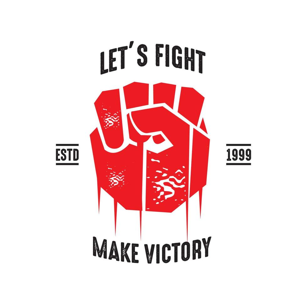 ilustração vetorial de símbolo de mão lutando, perfeita para logotipo de clube marcial e design de camiseta vetor
