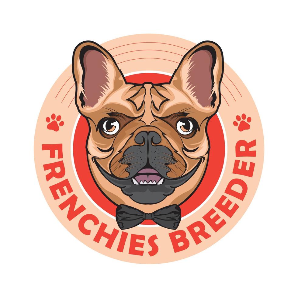 ilustração vetorial de buldogue francês, boa para criadores e amantes do clube de cães franceses vetor