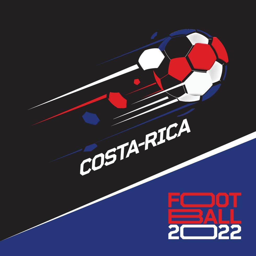 torneio copa de futebol 2022 . futebol moderno com padrão de bandeira da costa rica vetor