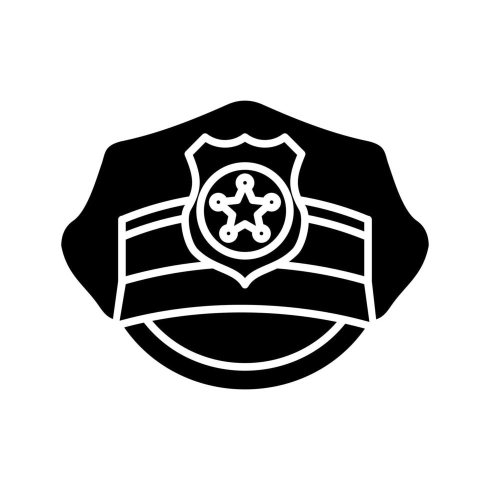 ícone de vetor de chapéu de polícia