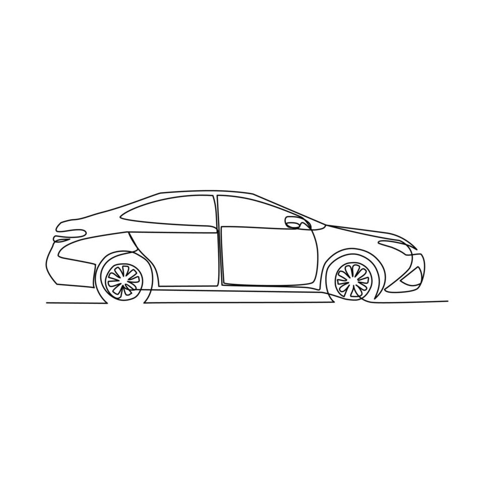 ilustração vetorial de carro desenhada em estilo de arte de linha vetor