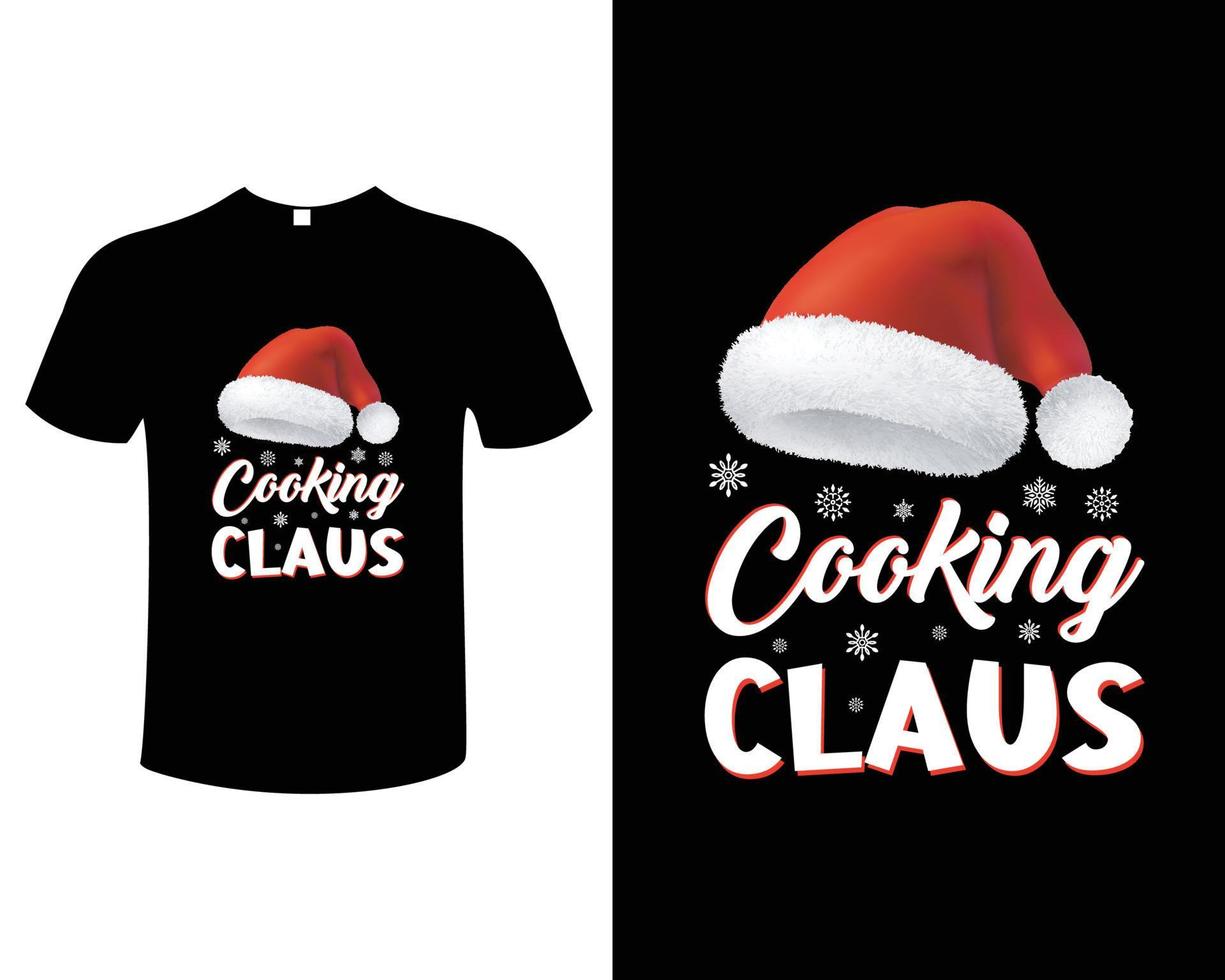 modelo de ilustração vetorial de design de camiseta de culinária de natal vetor