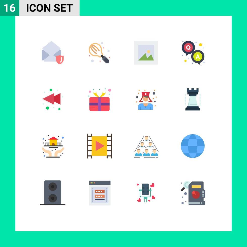 16 ícones criativos, sinais e símbolos modernos do misturador de pesquisa à esquerda, pergunta, pacote editável de elementos de design de vetores criativos