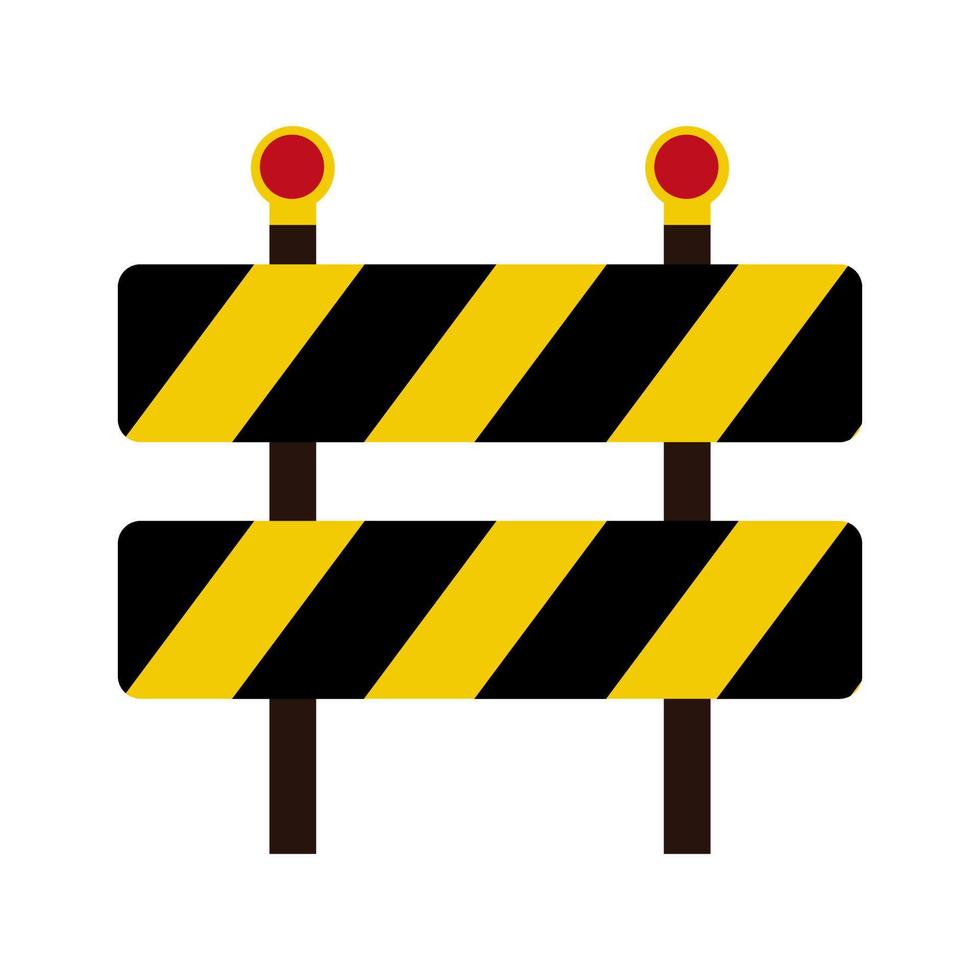 estrada de barreira de trânsito fechada. barreira de advertência amarela e preta. ilustração vetorial. eps 10. vetor