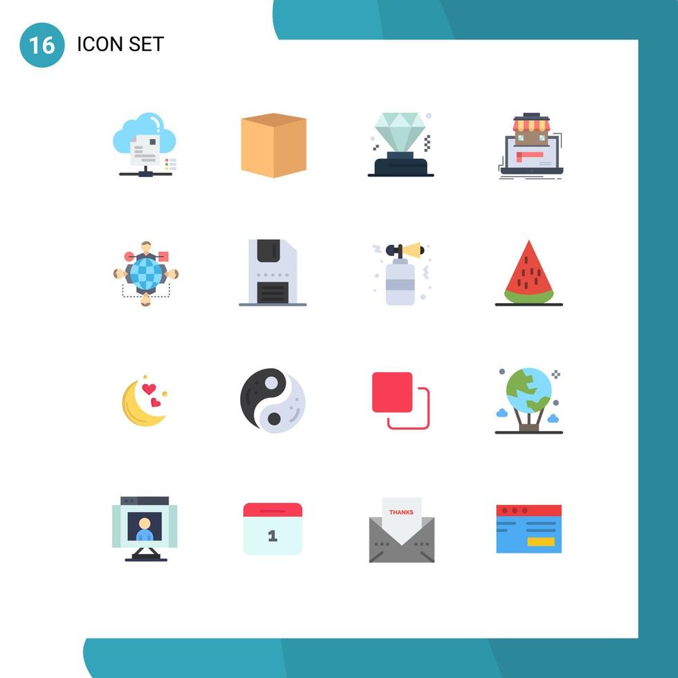 16 ícones criativos sinais e símbolos modernos de dados de função e pacote editável de negócios de organização de elementos de design de vetores criativos