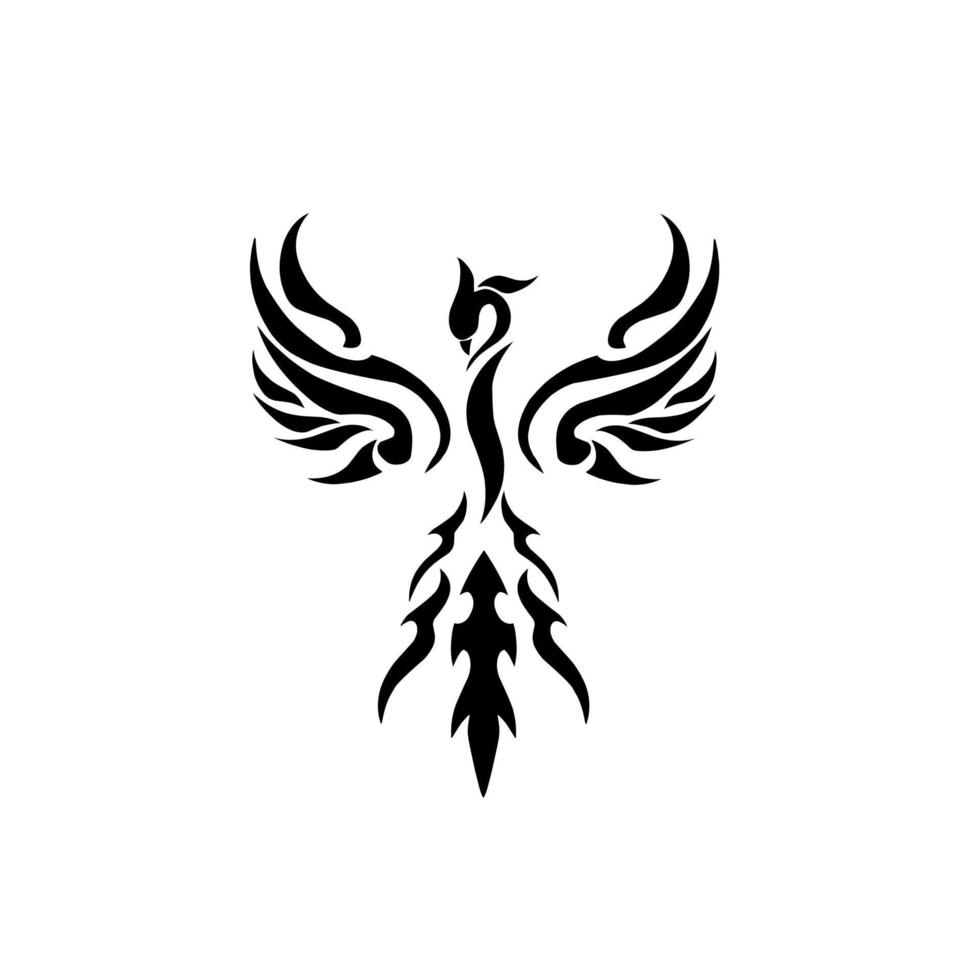 design de ilustração vetorial símbolo de logotipo tribal fênix vetor