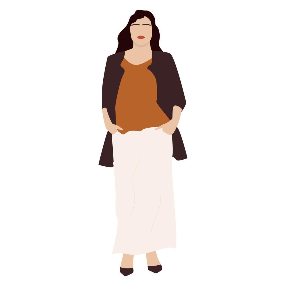 ilustração em vetor de mulheres bodypositivo. movimento positivo do corpo e diversidade de beleza. um conjunto de mulheres plus size. ilustração em vetor estoque isolada no fundo branco. eps 10