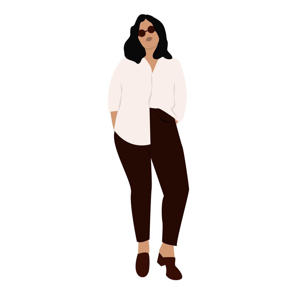 ilustração em vetor de mulheres bodypositivo. movimento positivo do corpo e diversidade de beleza. um conjunto de mulheres plus size. ilustração em vetor estoque isolada no fundo branco. eps 10