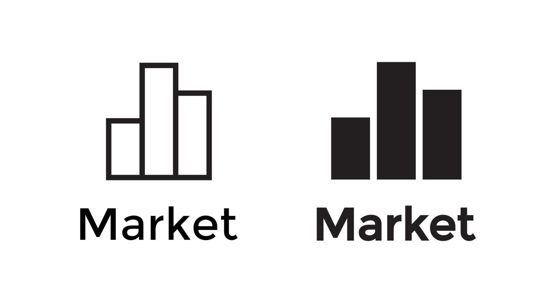 vetor de ícone de gráfico de mercado para web ou aplicativo móvel