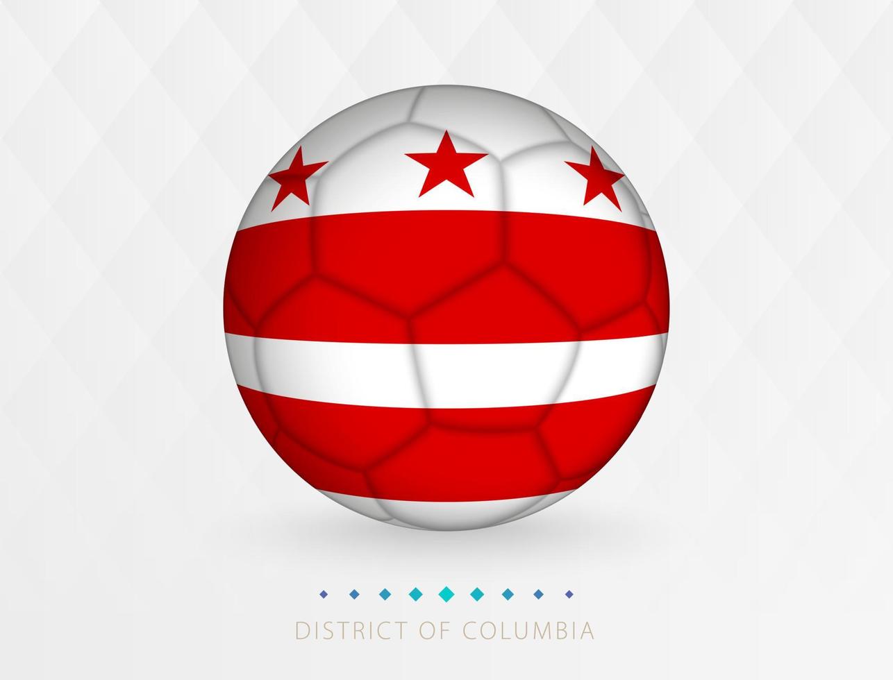 bola de futebol com padrão de bandeira do distrito de columbia, bola de futebol com bandeira da equipe nacional do distrito de columbia. vetor