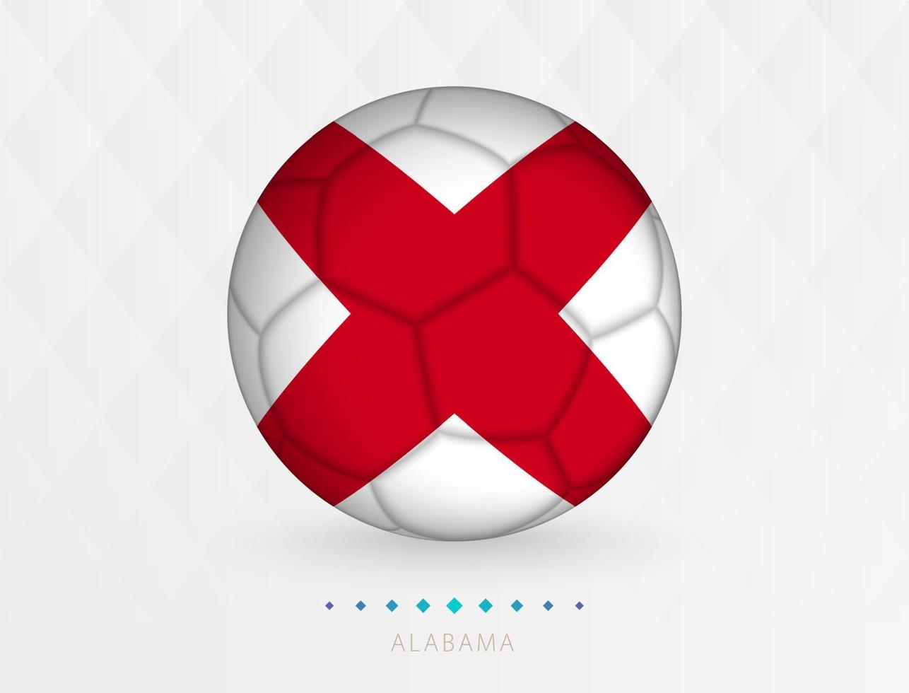 bola de futebol com padrão de bandeira do alabama, bola de futebol com bandeira da seleção do alabama. vetor