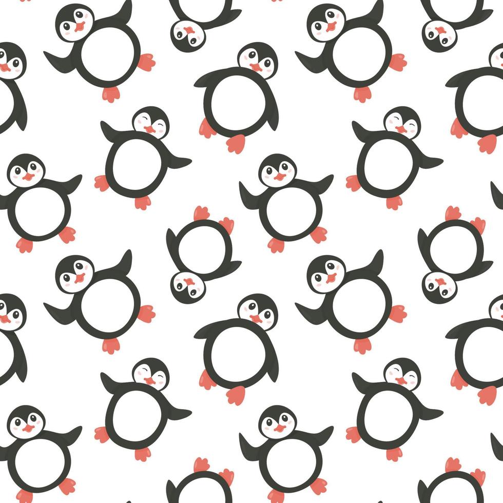 padrão infantil perfeito com pinguins engraçados. padrão sem emenda de vetor. vetor
