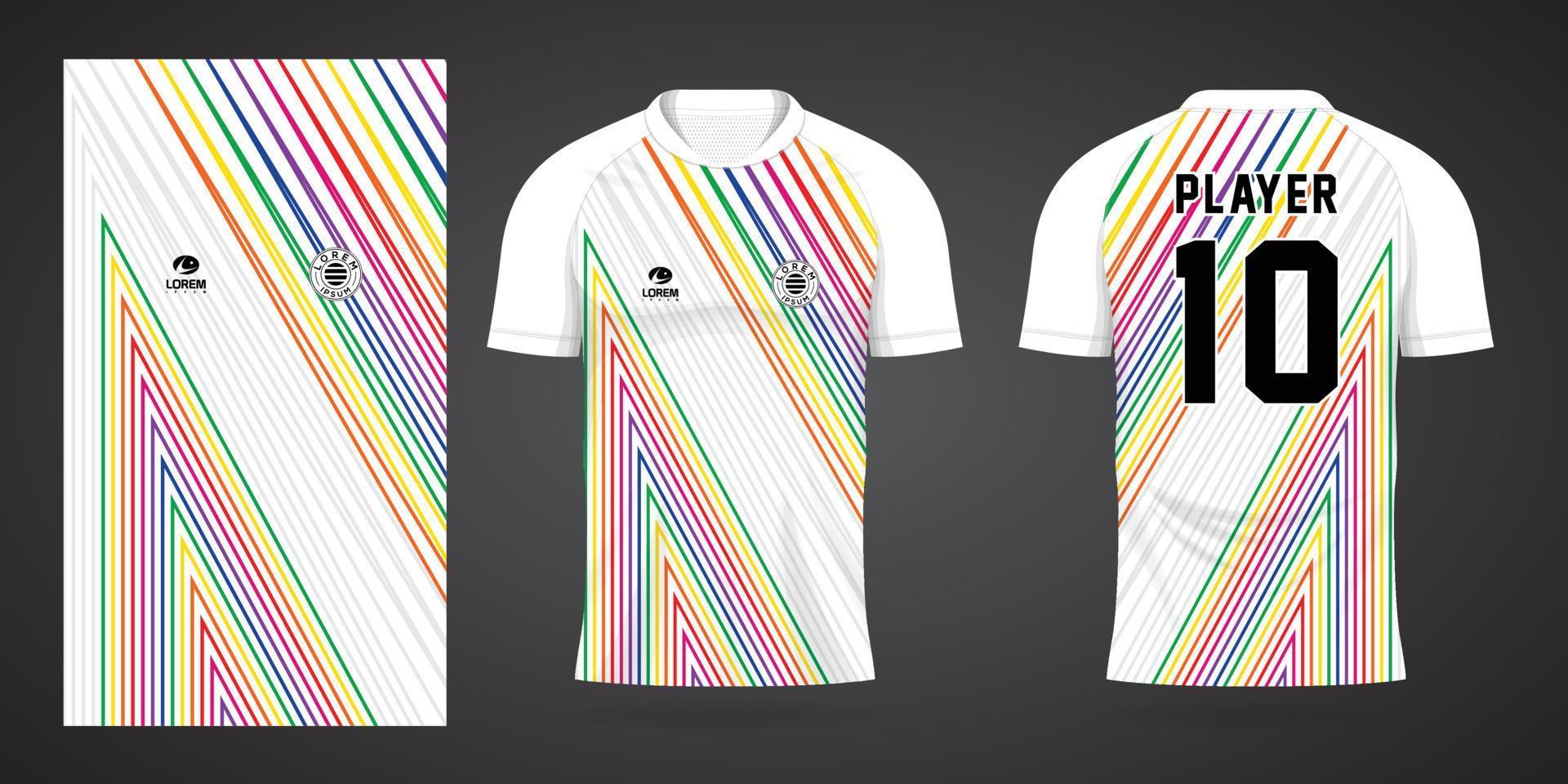 modelo de design de esporte de camisa colorida vetor