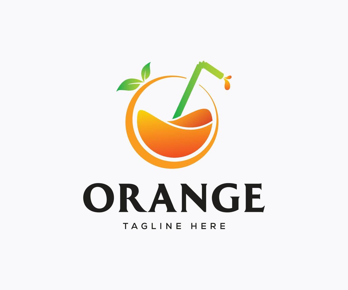 modelo de vetor de ícone de logotipo de suco de laranja. logotipo laranja