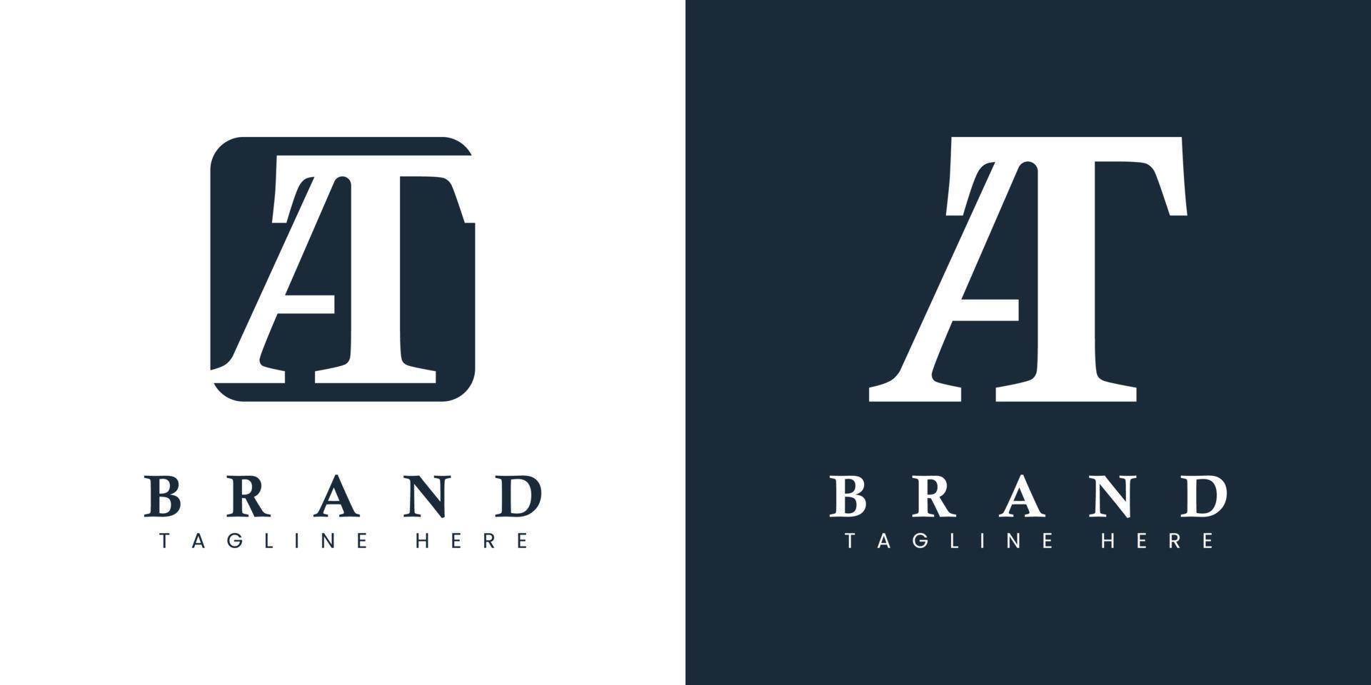 letra moderna e simples no logotipo, adequada para qualquer empresa com iniciais at ou ta. vetor