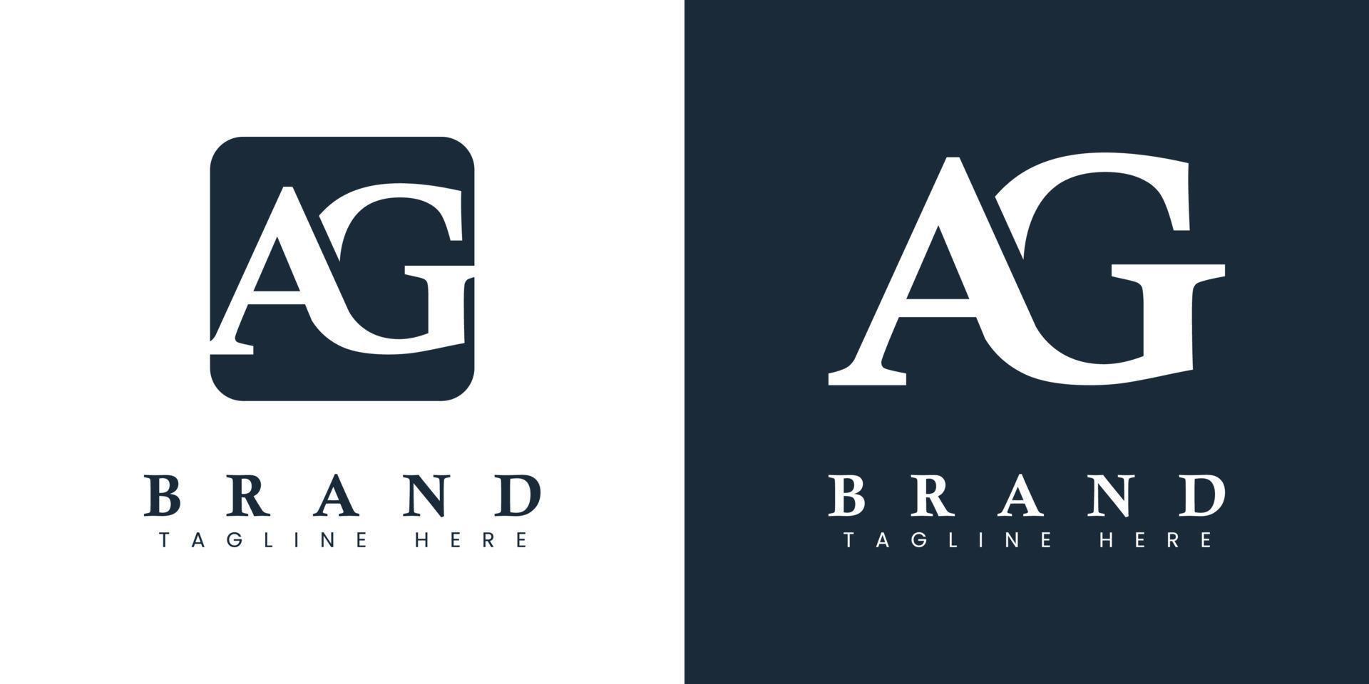 logotipo de letra ag moderno e simples, adequado para qualquer negócio com iniciais ag ou ga. vetor