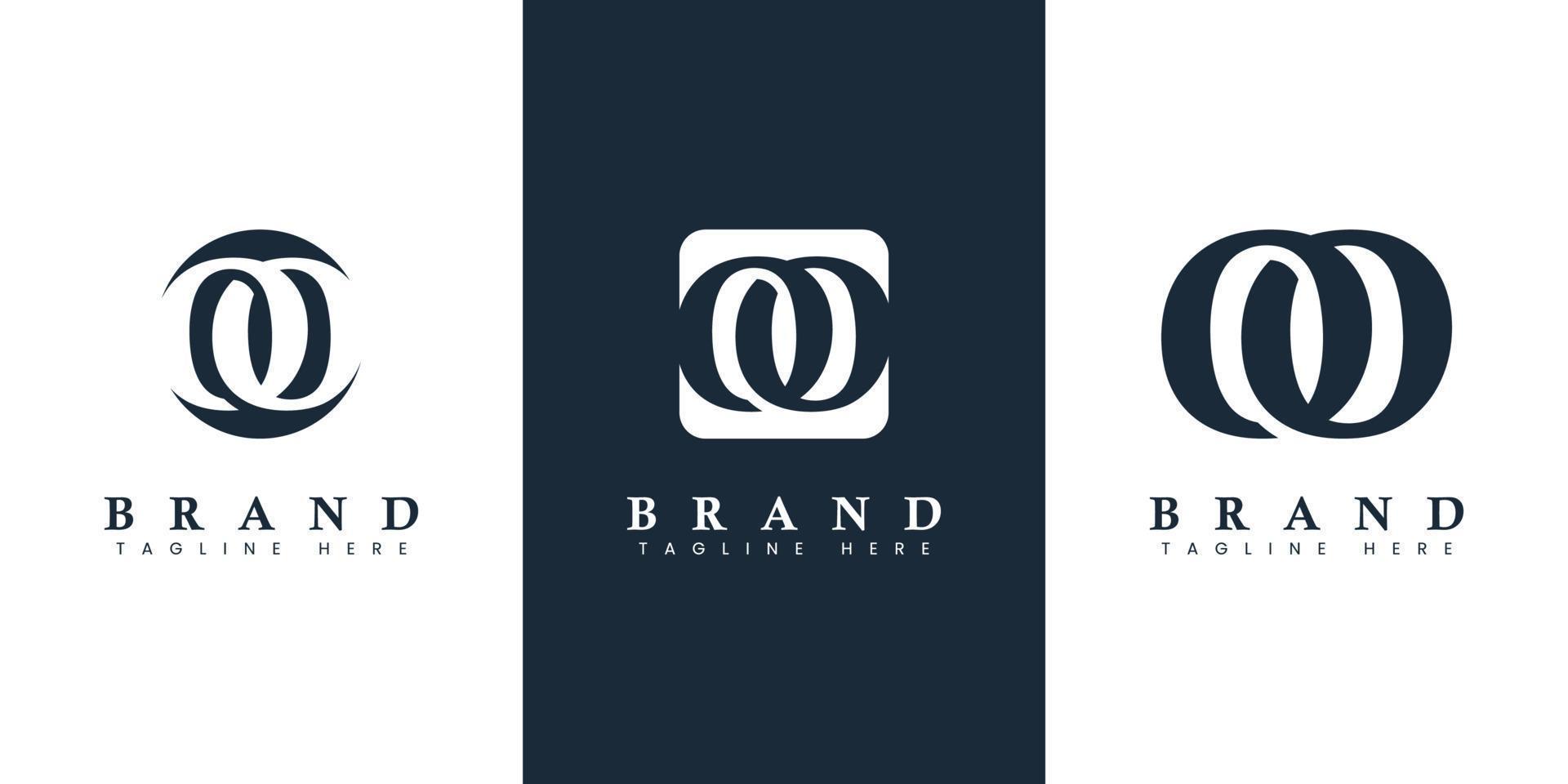 logotipo moderno e simples da letra oo, adequado para qualquer negócio com as iniciais o ou oo. vetor