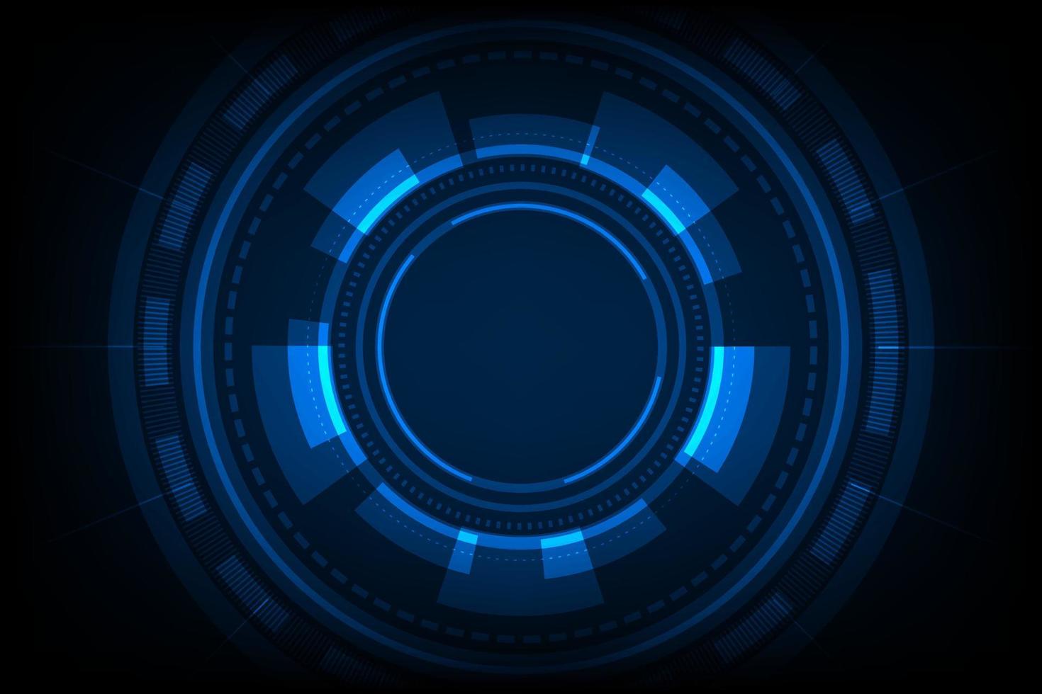 fundo azul abstrato com fundo de tecnologia de círculos oi tecnologia conceito de comunicação inovação ilustração em vetor fundo abstrato