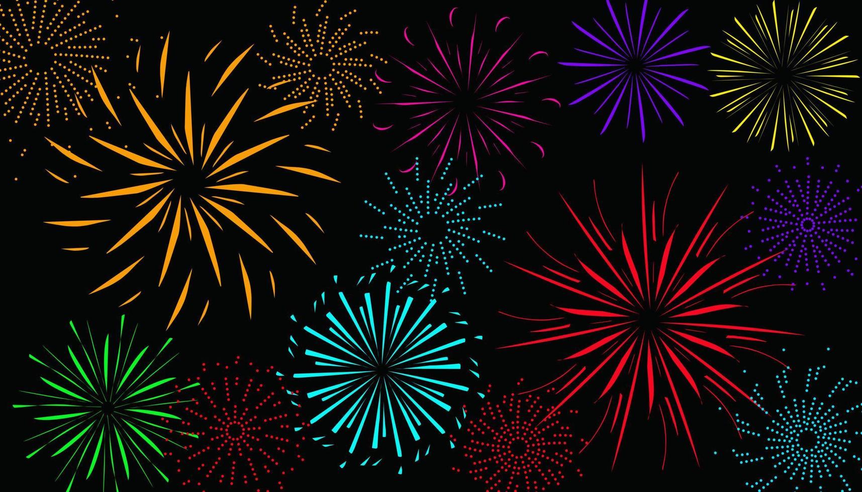 o design de fundo com um padrão colorido de fogos de artifício é adequado para banners, pôsteres e assim por diante vetor