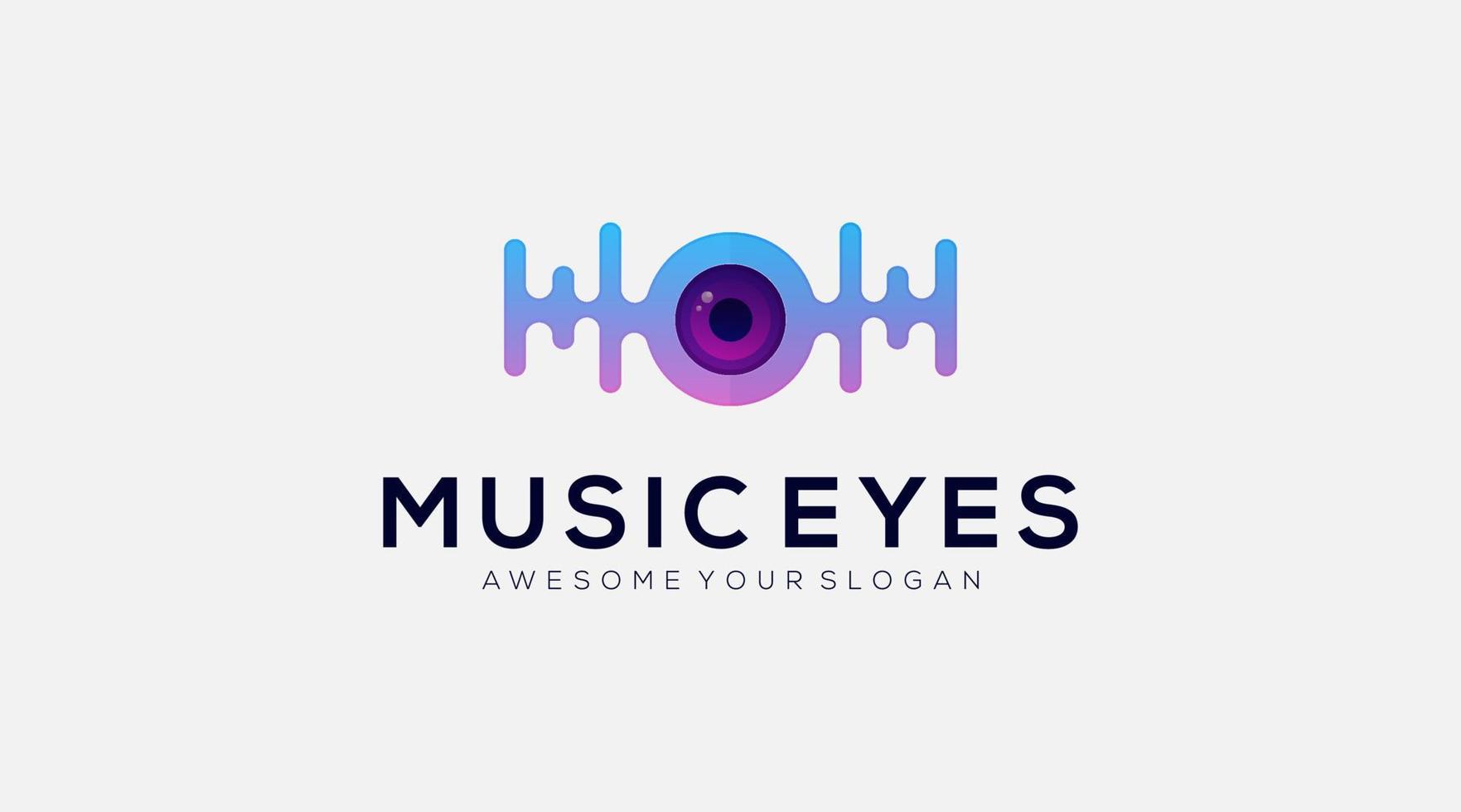 modelo de design de logotipo de ícone de vetor de olho de música