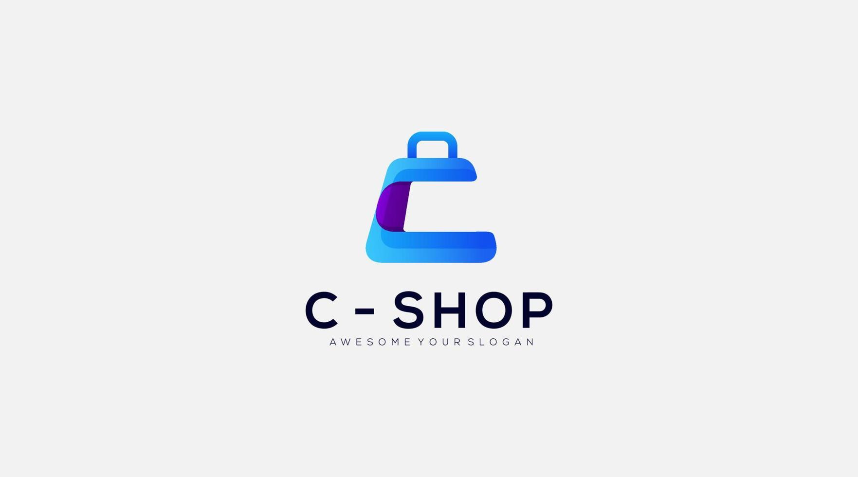 design de logotipo de compras criativo e icônico da letra c vetor