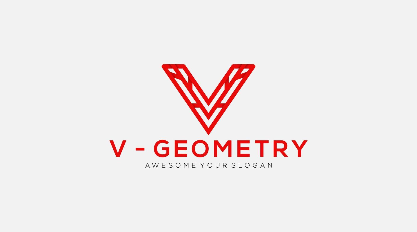 v ilustração de design de logotipo de ícone de vetor de geometria