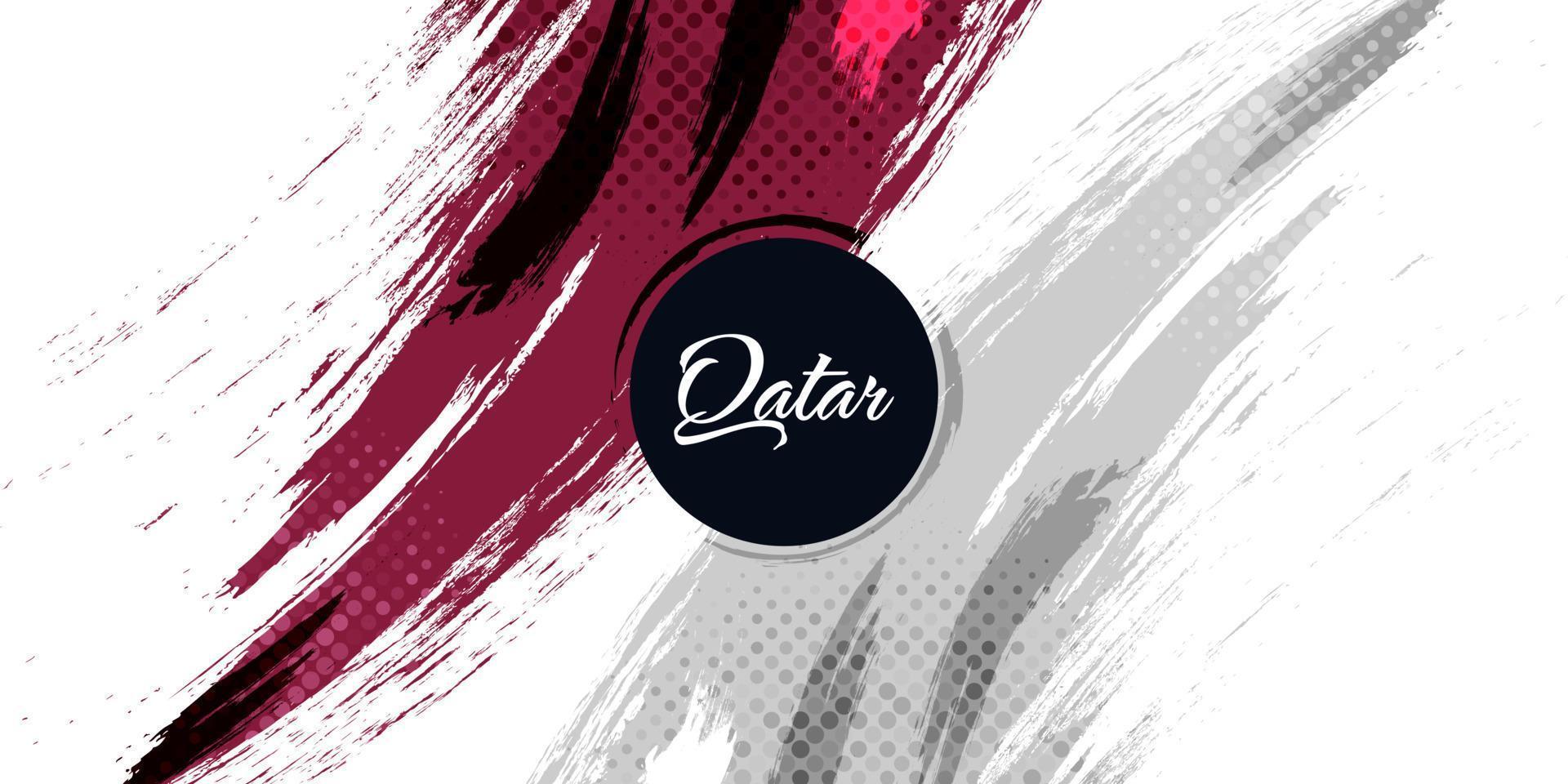 bandeira do qatar com pincel e estilo grunge. bandeira do qatar com conceito esportivo, adequado para o dia da independência e fundo da copa do mundo 2022 vetor