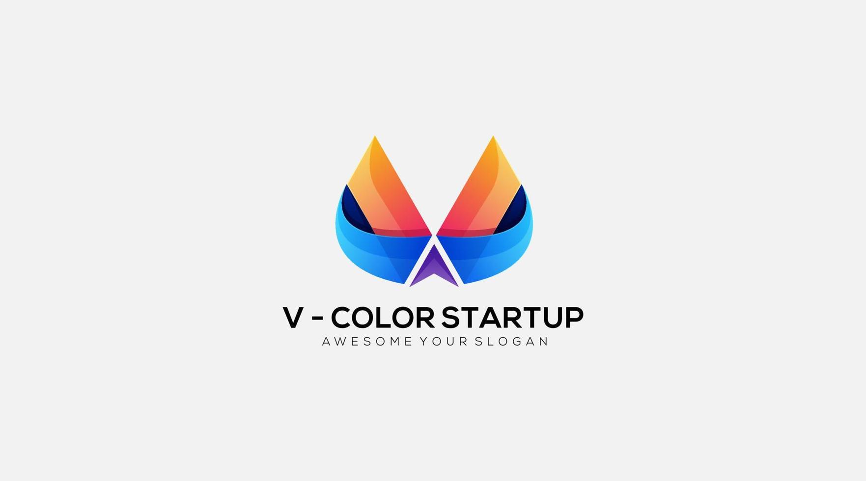 gradiente v coloração iniciar ilustração de design de logotipo vetorial vetor