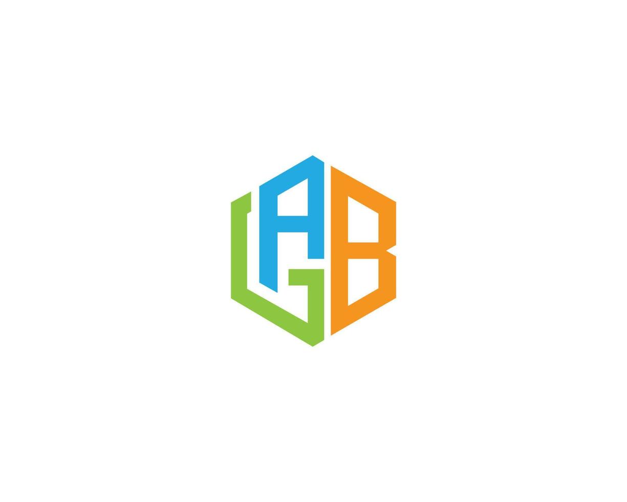 gab elegante simples e modelo de conceito de vetor de design de ícone de logotipo agb.