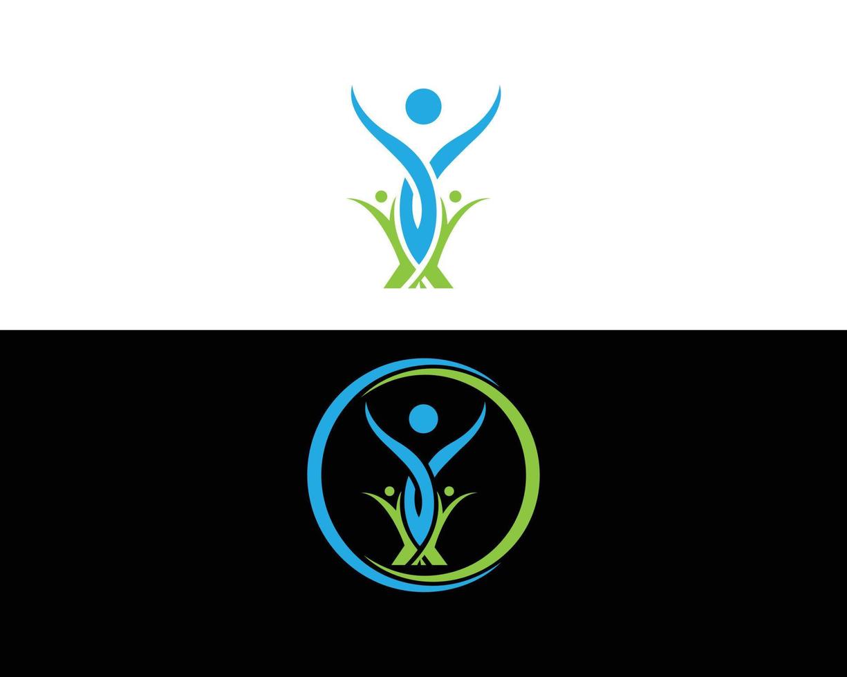 design de logotipo conjunto humano abstrato com modelo de vetor de conceito de vida saudável.