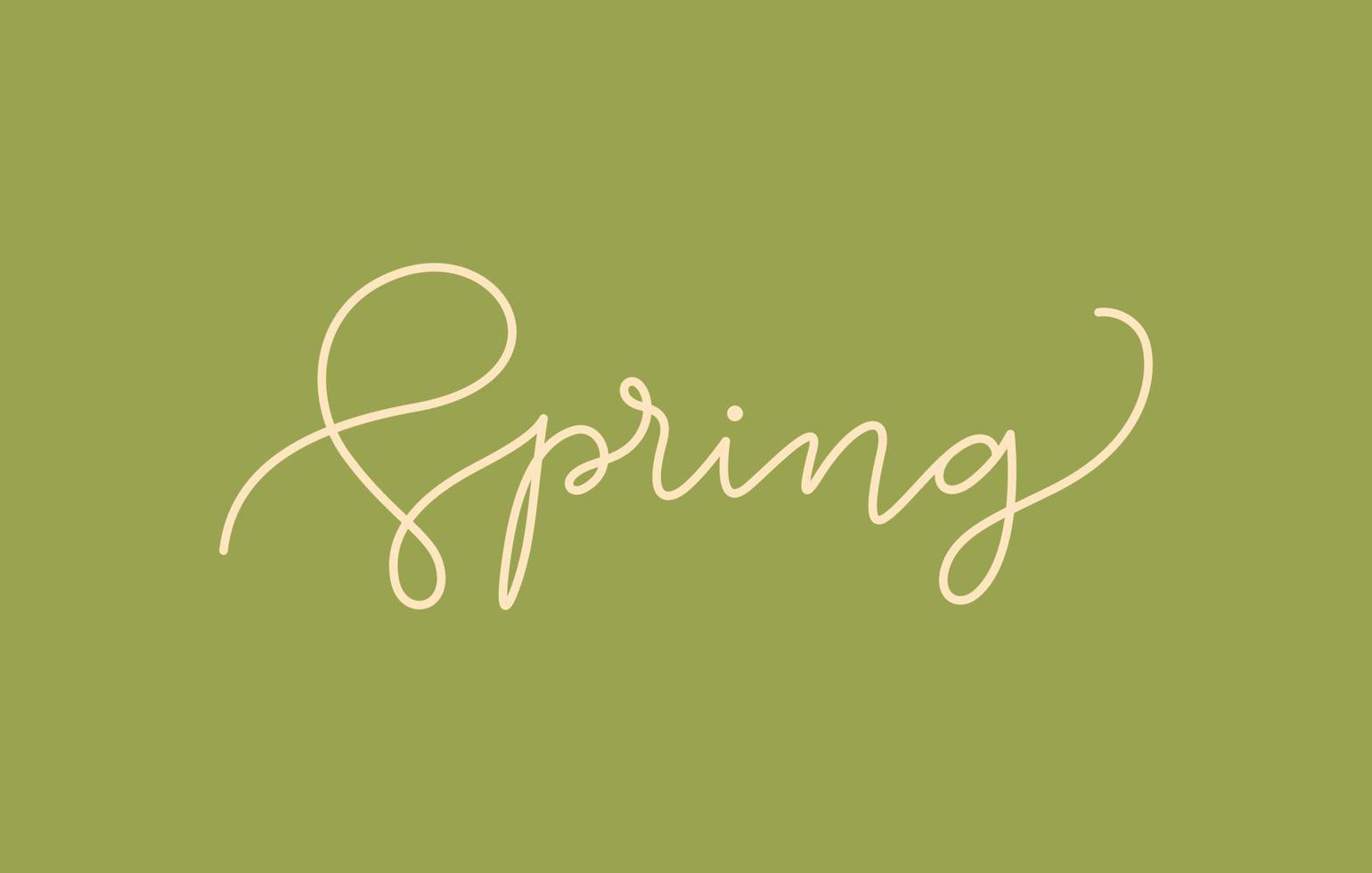 design de letras de palavras da temporada de primavera em desenho de linha contínua vetor