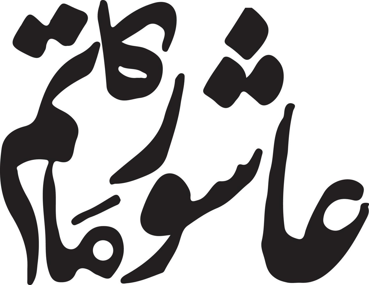 ashoor ka matam título islâmico urdu caligrafia árabe vetor grátis